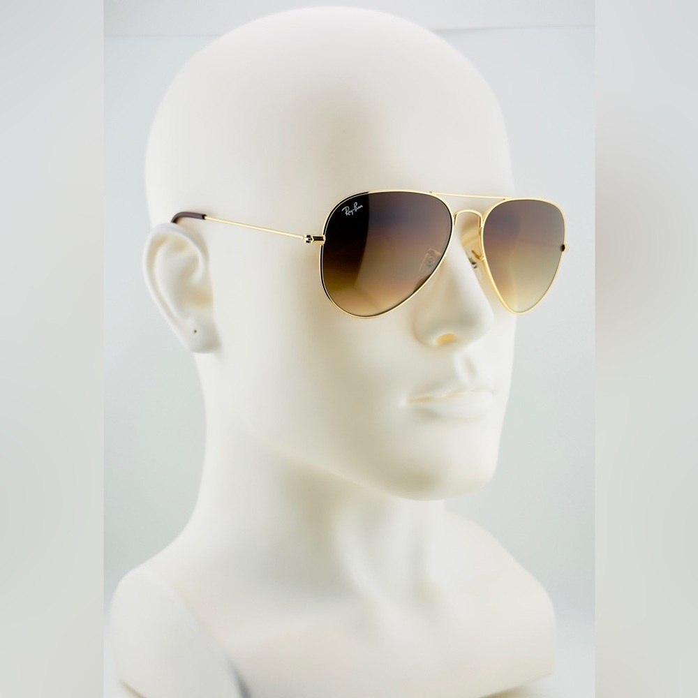 Ray-Ban Aviator Sunglasses RB3025 Gold Frame Gradient Brown Lenses 58mm UNISEX!